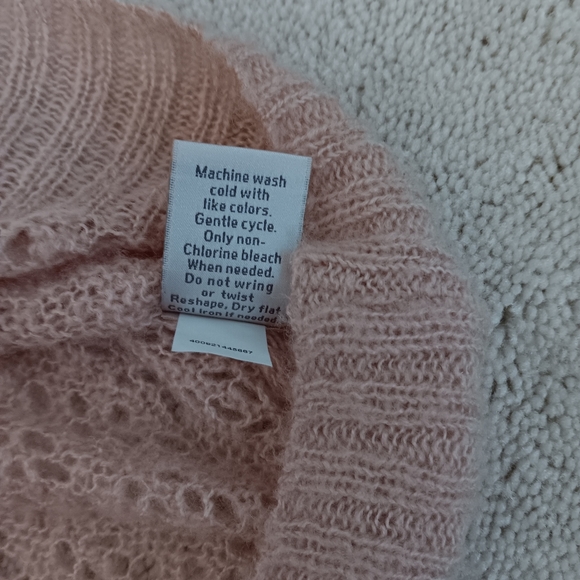 Lauren Conrad~Beige Open Knit Sweater w/ Bow-Back Detail (Soft Neutral) - Picture 3 of 13